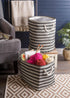DII Woven Paper Storage Bin, Basketweave, Stone & Black, Large...