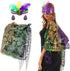 QLINLEAF Mardi Gras Shawl Scarf Sequin Mardi Gras Outfit for Women with Headband and Earrings Canival Party Favor...