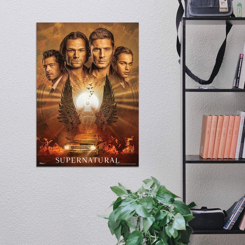 MIGHTYPRINT Supernatural – Sam and Dean Winchester, Castiel, Jack – Durable 17” x 24 Wall Art – NOT Made of Paper – The End is Nigh – Season 15 – ...