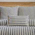 Piper Classics Market Place Blue Ticking Stripe Quilted Euro Sham...