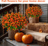 Artificial Fall Flowers Outdoor Fake Mums - 12 Bundles Fake Plants UV Resistant No Fade Faux Plastic Greenery Garden Porch Patio Fall Home Decor (...