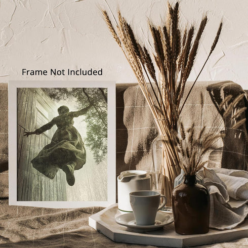 Posterizer 1 pcs-horror abstract art-woman floating in the air-Gothic Art-Fantasy & Fiction Art-Gift for Men Women Entrepreneur Teens - unframed w...