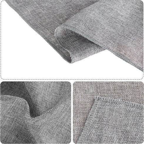 Gray Burlap Table Runner Natural Imitated Linen 14 x 48 Inch for Party Wedding Baby Shower Decorations Dining Farmhouse Outdoor Picnics Table, Han...