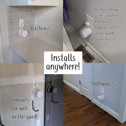 Nest WiFi Point Genie: The Simplest Lowest Profile Outlet Holder Mount for Google Nest WiFi Point | Reinforced Support | Great Sound | Open Access...