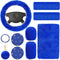 10 Pieces Fluffy Steering Wheel Covers Handbrake Cover Seat Belt Shoulder Pads Gear Shift Cover Diamond Coaster Ignition Ring Ball Key Chain Armre...