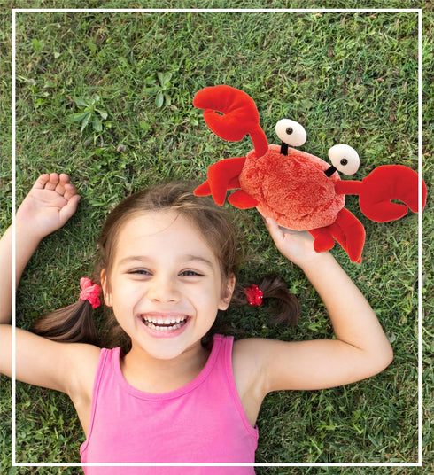 DolliBu Red Crab Stuffed Animal - Super Soft Crab Plush Toy, Cute Crab Ocean Stuffed Animal for Boys and Girls, Adorable Red Stuffed Animal Crab T...