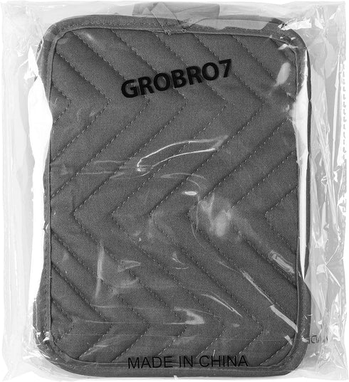 GROBRO7 5Pack Pocket Pot Holders Cotton Heat Resistant Potholder Multipurpose Hot Pads Machine Washable Oven Mitts Cooking Pads Bulk for Daily Kit...