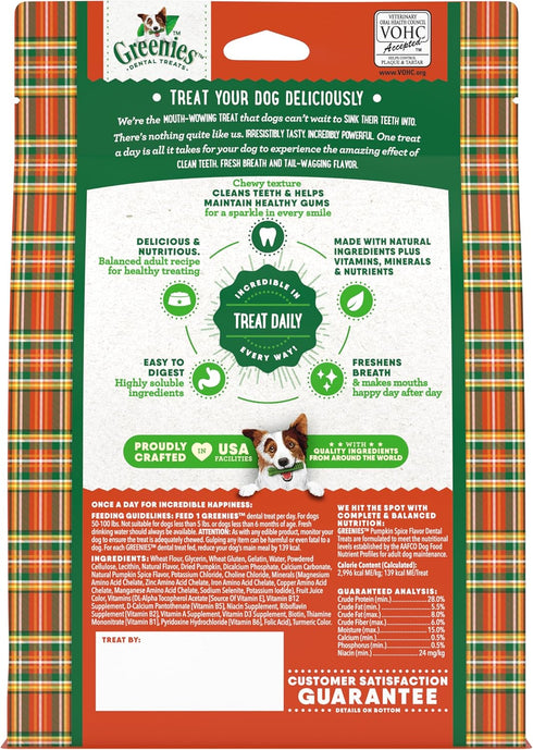 Greenies Pumpkin Spice Flavor Large Size, Veterinarian-Recommended for Dental Care, Dog Treat Chews, Limited Edition, 12 oz., Pack of 8...