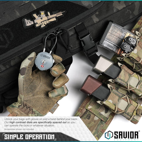 Savior Equipment Quality TSA-Approved 3-Digit Combination Cable Travel Luggage Locks for Rifle Bag Firearm Gun Case Accessories Ammo Boxes Outdoor...