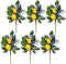 Valery Madelyn 6 Packs Spring Summer Picks with Lemons Blueberry Eucalyptus Leaves, Artificial Fruit Lemon Picks with Greenry, Summer Lemon Branch...