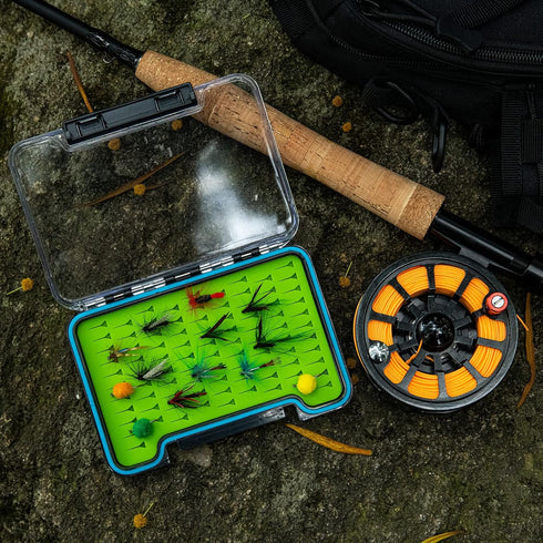 Goture Fly fishing tackle box, Waterproof Tackle box,Waterproof Floating Airtight Stowaway Fishing Lure Box,Tackle Box with Adjustable Dividers, F...