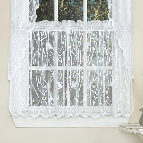 Sweet Home Collection Kitchen Window Tier, Swag, or Valance Curtain Treatment in Stylish and Unique Patterns and Designs for All Home Décor, 24", ...