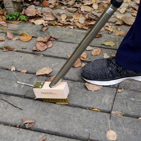 Moss Removal Deck Crevice Cleaning Tool- 2 Paver Brushes Tool for Weeding Between Pavers, Wire Brush with Weed Hook, Deck Cleaner, Crack Weeder, P...