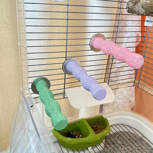 3Pcs Bird Perches for Cage, Parrot Perch Stand, Cage Stand Platform (Large Size)...