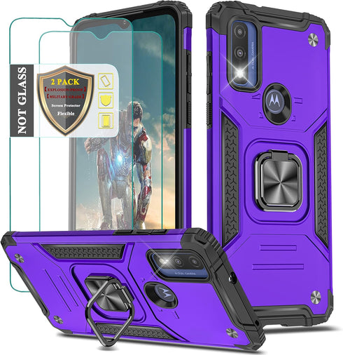 YmhxcY for Motorola Moto G Power 2022 /Moto G Play 2023 & Moto G Pure 2021 case with Military-Grade Explosion-Proof Screen Protector?2 Pack?,Rotat...