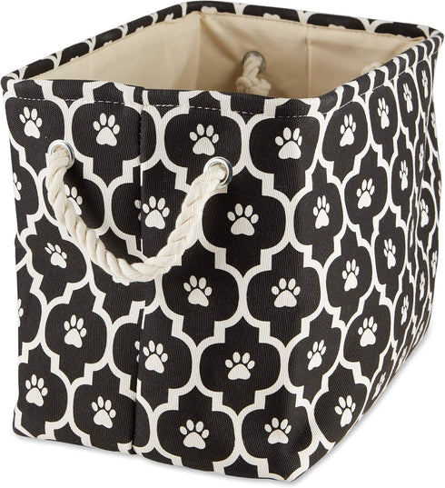 Bone Dry Pet Storage Collection Lattice Paw Print, Small Rectangle, Black...