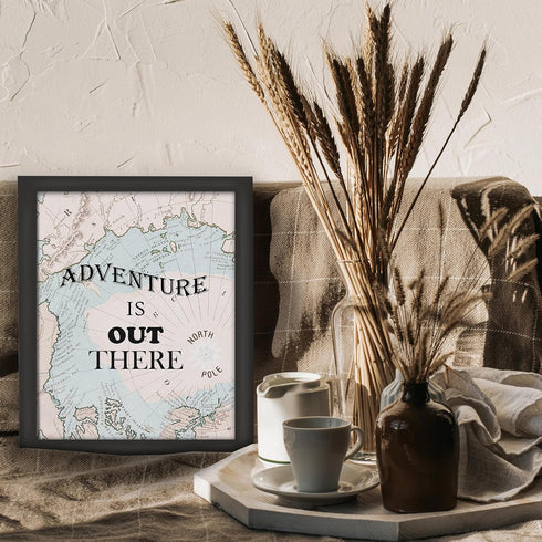 Posterizer 1 pcs-adventure is out there-Inspirational Wall Art-Holiday Poster Collection-Map Art-Decor for Beach House- UNFRAMED Wall Art...