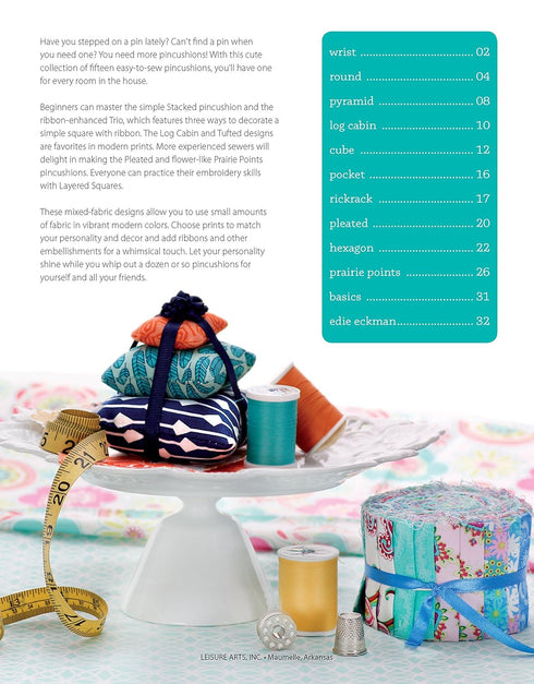 Leisure Arts Pincushions to Sew Sewing Book...