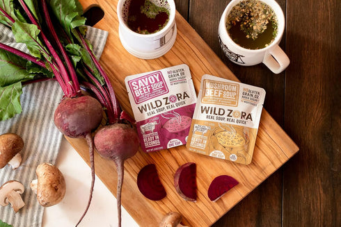 Wild Zora Instant Keto-Friendly Soups 5-Pack Variety, Broth Made with Grass-Fed Beef, Free-Range Chicken, and Vegetables, Gluten-Free, Low Carb, N...