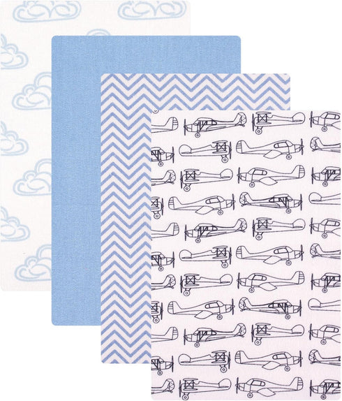 Hudson Baby Unisex Baby Cotton Flannel Receiving Blankets, Airplane, One Size...