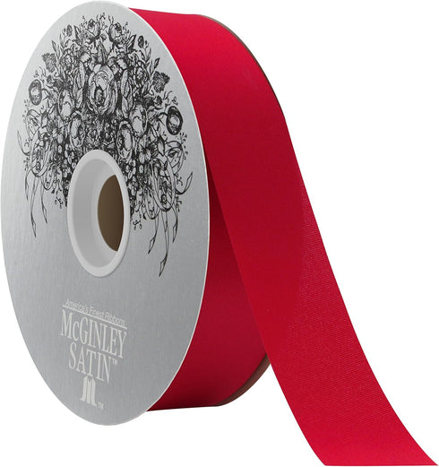 McGinley Mills 1.3" W Acetate Satin Ribbon, Holiday Red, 100 Yard Spool...