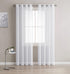 LinenZone Sheer Curtains. Faux Linen White Sheer Curtains. 2 Sheer Curtain Panels in Package. Elegant 84 Inch Curtains for Living Room, Bedroom, K...