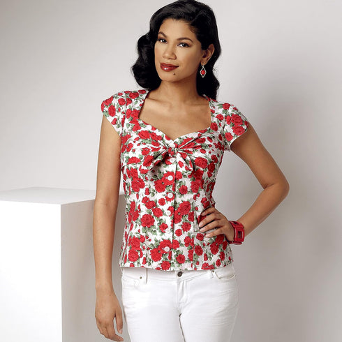 Simplicity Misses' Sweetheart Neckline Loose Fitting Blouse Packet, Code 9287 Sewing Pattern, Sizes 12-20, White...