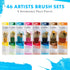 Princeton Real Value, Series 9100, Paint Brush Sets for Acrylic, Oil & Watercolor Painting, Syn-Gold Taklon (Rnd 1, 6, 12 Liner 2, ANG Shader 1/2,...