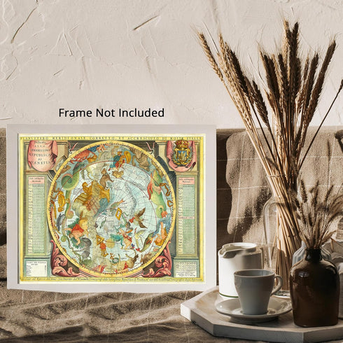 Posterizer 1 pcs-Southern Sky map -Vincenzo Maria Coronelli-1691-Astrology & Zodiac Art-Astronomy & Celestial Art-Gift for Steampunk and Astrology...