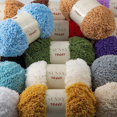 Sensy Teddy Yarn for Crocheting, Sheepy Yarn, Sherpa Fleece Yarn, Soft Fluffy and Cozy Yarn, Baby Blanket Yarn, Amigurumi Yarn, 3.5 oz, 109 Yards,...