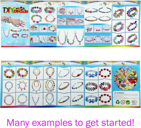 Jewelry Making kit Beads for Bracelets Making kit for Girls. 500+ Pieces Variety Shapes and Colors Perfect Toys for Girls Kids Age 4-6-8-10-12...