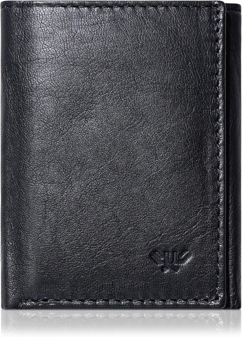 LUXEORIA Leather Wallet for Men, Handcrafted Genuine Leather Travel Wallet, Minimalist Mens Slim Trifold Wallet, Anti-Theft RFID Blocking Wallet f...