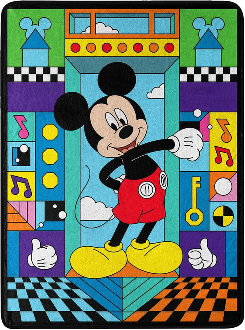 Northwest Mickey Mouse Micro Raschel Throw Blanket, 46" x 60", Funhouse Games...