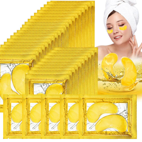 Gold Under Eye Patches - 30 Pairs Golden Glow Under Eye Patches for Dark Circles,Gold Moisturizing Eye Skin Mask for Women,Eye Dark Circles Masks ...