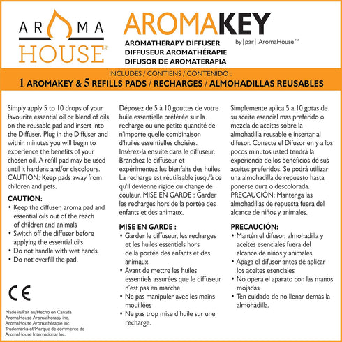 Aromakey USB Aromatherapy Diffuser with 5 Unscented Refill Pads for Bedroom - Bathroom - Kitchen - Home - Office - Car - Travel (Black)...