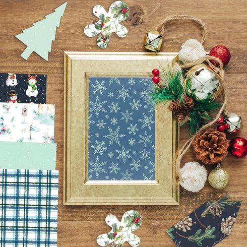Christmas Pattern Scrapbook Paper, 6 Inch Card Production Supplies, 24 Sheets Single Sided Acid-Free Cardstock Greeting Card, Handmade Gift Journa...