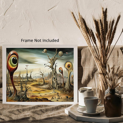 Posterizer 1 pcs-sci-fi alien world with big eyed creatures-Abstract & Modern Art-Fantasy & Fiction Art-Gift for Art Lovers-Decor for Home & Offic...