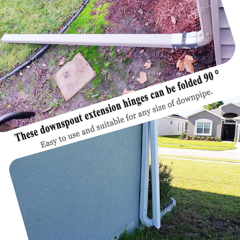 Retractable Gutter Extension Hinge, Downspout Extension Flip-Up Hinge, | Also includes Clasp, Screws, Magnetic Nutsetter | Easy DIY Installation o...