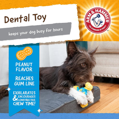 Arm & Hammer for Pets Nubbies TriBone Dog Dental Toy Best Dog Chew Toy for Moderate Chewers Dog Dental Toy Helps Reduce Plaque & Tartar Peanut But...