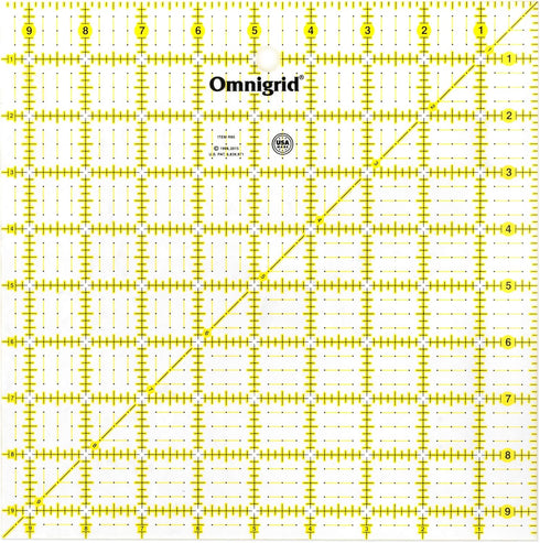 Omnigrid R95 9.5" x 9.5" Omni Grid Ruler, 9-½" x 9-½", Multicolor...