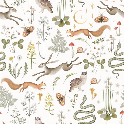 Colorful Animals Peel and Stick Wallpaper Squirrel,owl,snake,rabbit Removable Waterproof Wallpaper Decorative Contact Paper Vinyl Boho Mushrooms a...