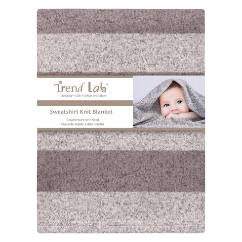 Trend Lab Soft Receiving Deluxe Sweatshirt Knit Baby Blanket, Rugby Stripe...