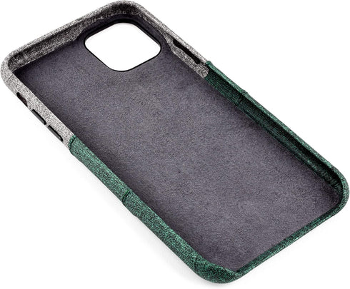 Dockem Wallet Case for iPhone 11 Pro Max: Built-in Metal Plate for Magnetic Mounting & 2 Card Slots (6.5" Luxe M2 Synthetic Leather, Green & Grey)...