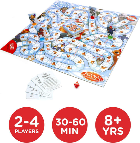 AQUARIUS Rudolph The Red-Nosed Reindeer Board Game - Fun Family Christmas Gift for Kids & Adults - Officially Licensed Rudolph Merchandise & Colle...