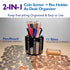 Coin Sorter Pen Holder Change Counter Pencil Holder as Desk Organizer, Coin Counter Machine Change holder Store 540pcs, Coin Organizer Coin Wrappe...