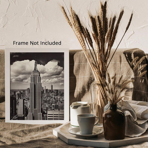 Posterizer 1 pcs-black and white city landscape of skyscrapers-Manhattan 1-Photography Art-Gift for Men Women Teens-Decor for Home & Office- unfra...
