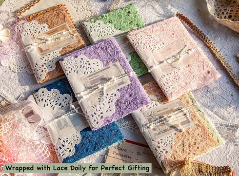 96 Sheets Textured Scrapbook Paper and Mesh Fabric Assorted Set - 6 Pack Mixed Special Paper for Scrapbooking Planner Bullet Junk Journal Supplies...