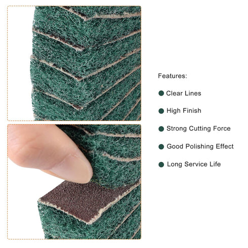 uxcell 150mm x 25mm 240 Grit Non-Woven Polishing Burnishing Wheel Abrasive Cloth Nylon Wire Drawing Flap Wheel for Stainless Steel Metal Green...