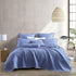 Brielle Home Ravi Stone Washed Solid Diamond Stitched Quilted Euro Sham, Euro, Cobalt...