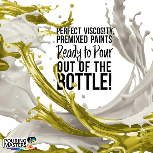 Pouring Masters Lemon Zest Metallic Pearl Acrylic Ready to Pour Pouring Paint – Premium 8-Ounce Pre-Mixed Water-Based - for Canvas, Wood, Paper, C...